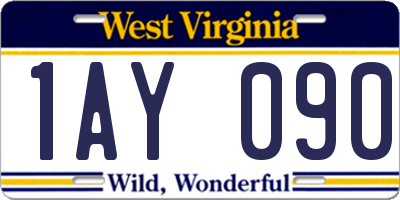WV license plate 1AY090