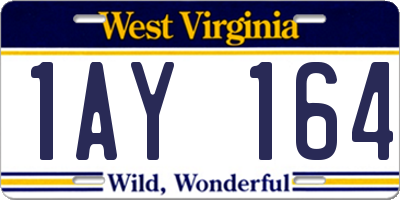 WV license plate 1AY164