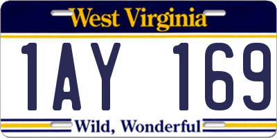 WV license plate 1AY169