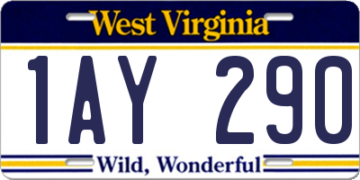 WV license plate 1AY290
