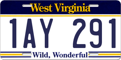 WV license plate 1AY291