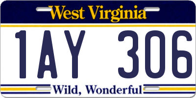 WV license plate 1AY306