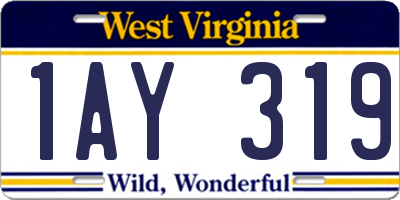 WV license plate 1AY319