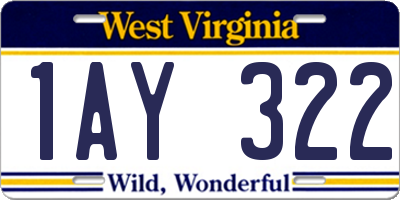 WV license plate 1AY322