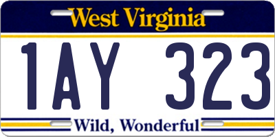 WV license plate 1AY323