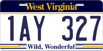 WV license plate 1AY327
