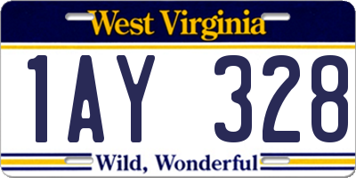 WV license plate 1AY328