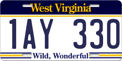 WV license plate 1AY330