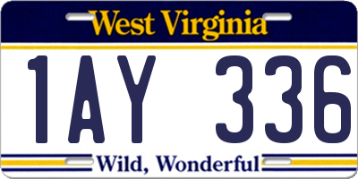 WV license plate 1AY336