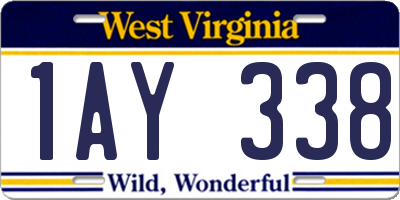WV license plate 1AY338