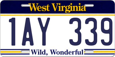 WV license plate 1AY339