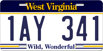 WV license plate 1AY341