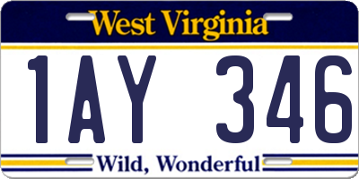 WV license plate 1AY346