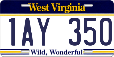 WV license plate 1AY350
