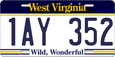 WV license plate 1AY352