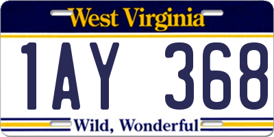 WV license plate 1AY368