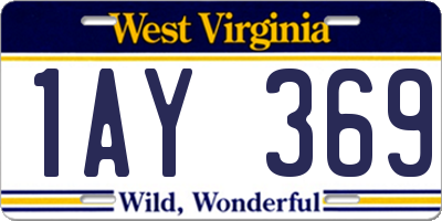 WV license plate 1AY369