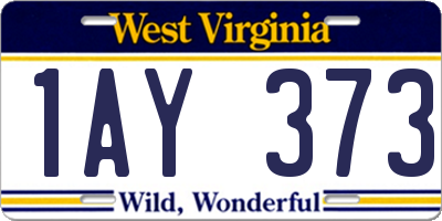 WV license plate 1AY373