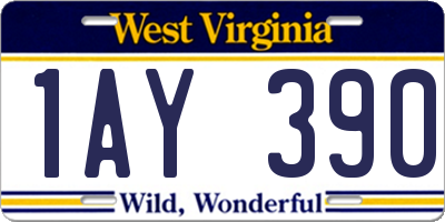 WV license plate 1AY390