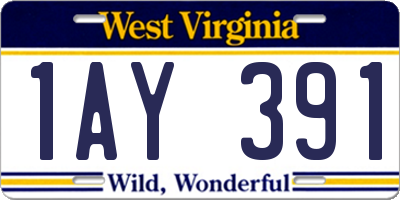 WV license plate 1AY391