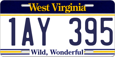 WV license plate 1AY395