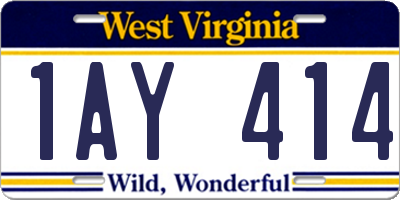 WV license plate 1AY414