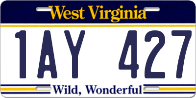 WV license plate 1AY427