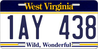 WV license plate 1AY438