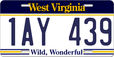 WV license plate 1AY439