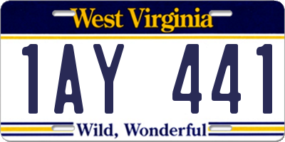 WV license plate 1AY441