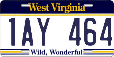 WV license plate 1AY464