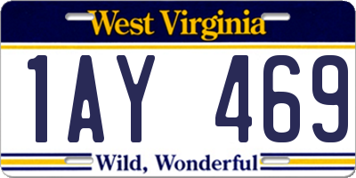WV license plate 1AY469