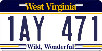 WV license plate 1AY471