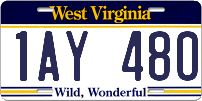 WV license plate 1AY480