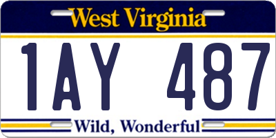 WV license plate 1AY487