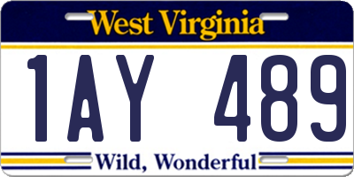 WV license plate 1AY489