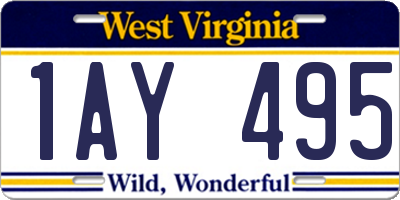 WV license plate 1AY495