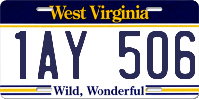 WV license plate 1AY506