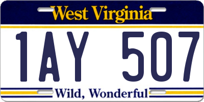WV license plate 1AY507