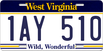 WV license plate 1AY510