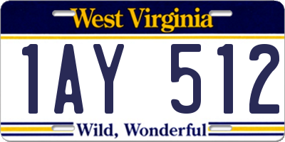 WV license plate 1AY512