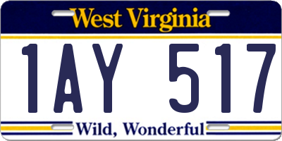 WV license plate 1AY517