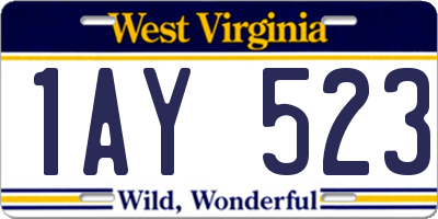 WV license plate 1AY523