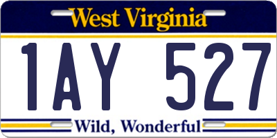 WV license plate 1AY527