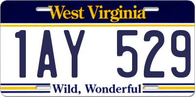 WV license plate 1AY529