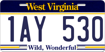 WV license plate 1AY530