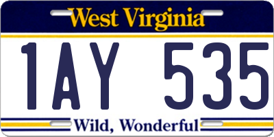 WV license plate 1AY535