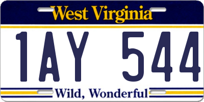 WV license plate 1AY544