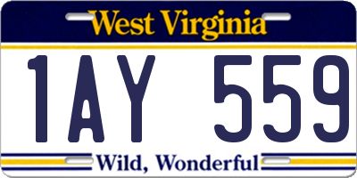 WV license plate 1AY559