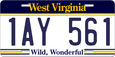 WV license plate 1AY561